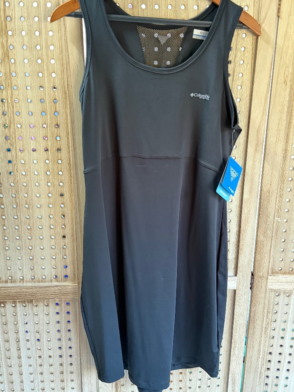 Columbia PFG Tank Dress Black NWT Sleeveless Athletic Travel Dress Size L